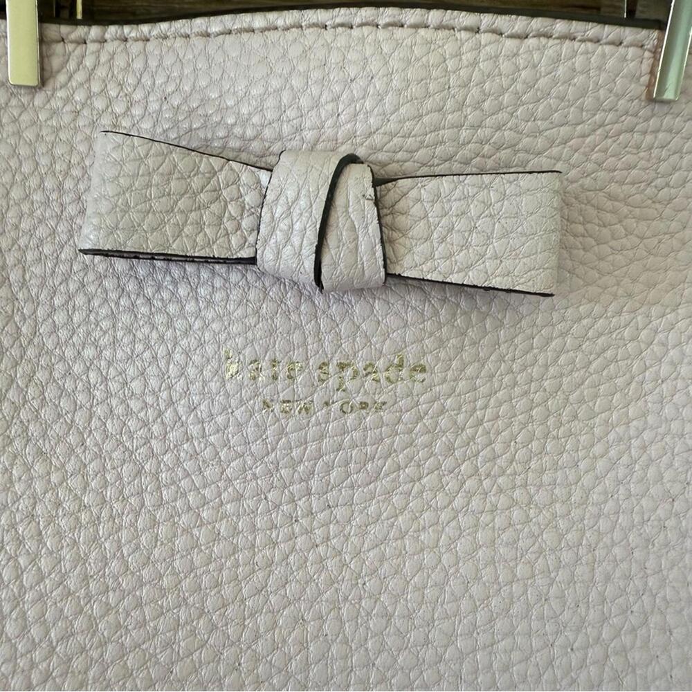 KATE SPADE Lavender Leather Gwyn Pershing Street Convertible Satchel Bag EUC - Picture 6 of 14